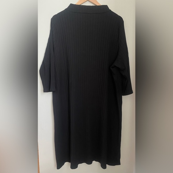 Eileen Fisher Washable Stretch Rib Funnel Neck Dress Easy Fit Knee Length Siz 3X - Picture 5 of 9